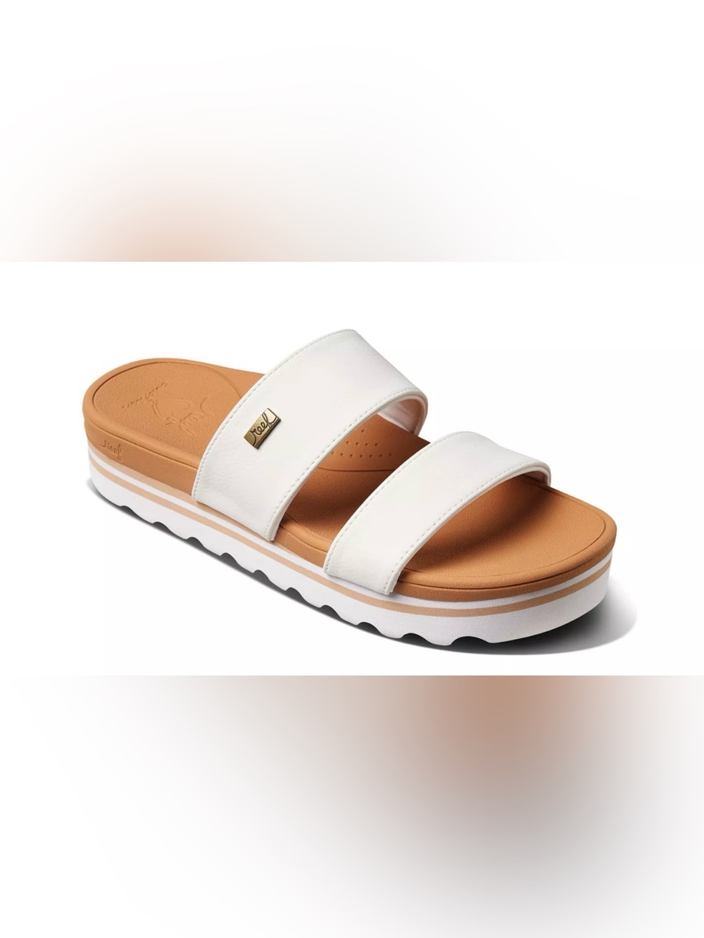 Reef banded horizon hi slide sandals white size 9